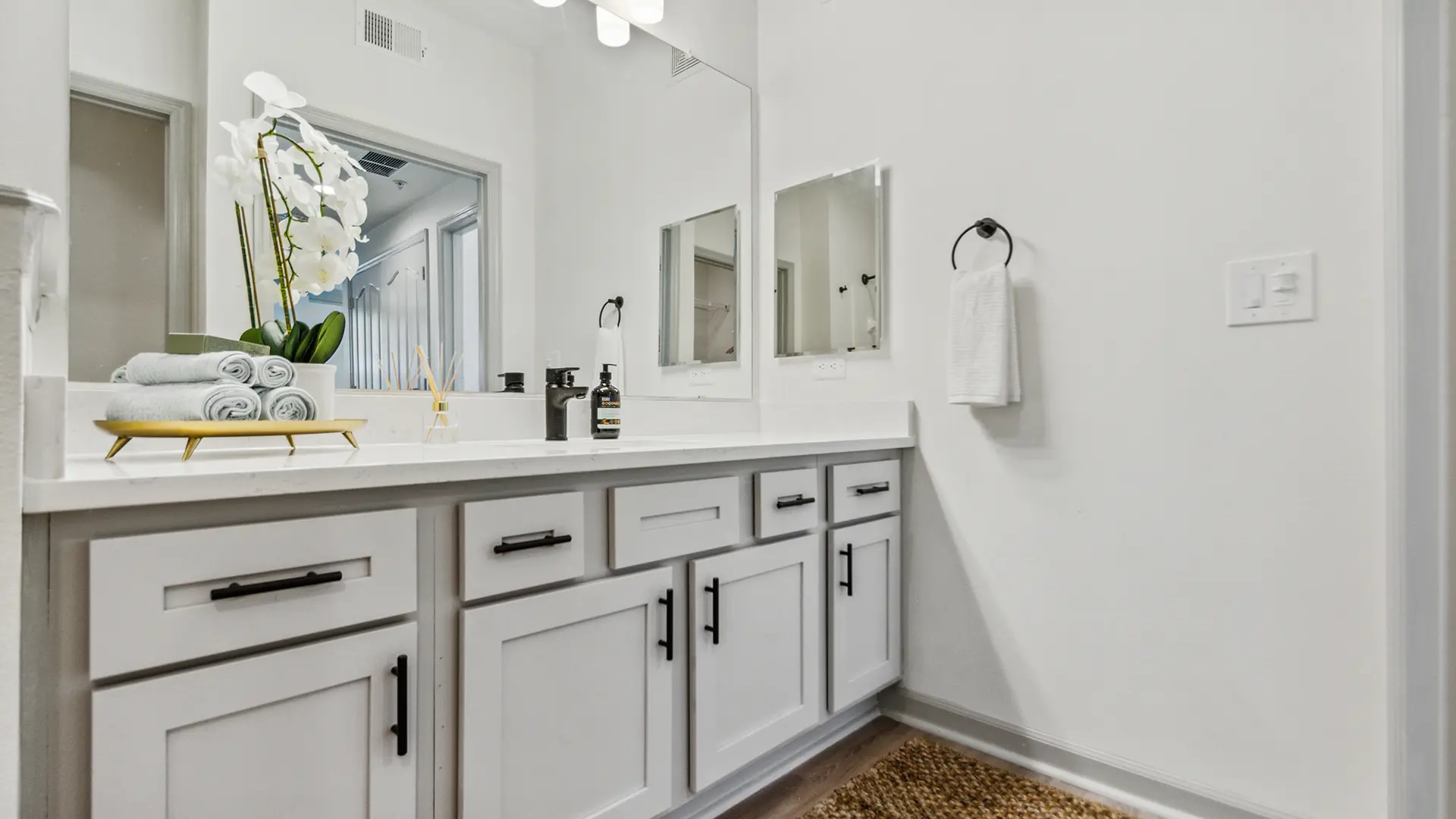 Bathroom with large counter